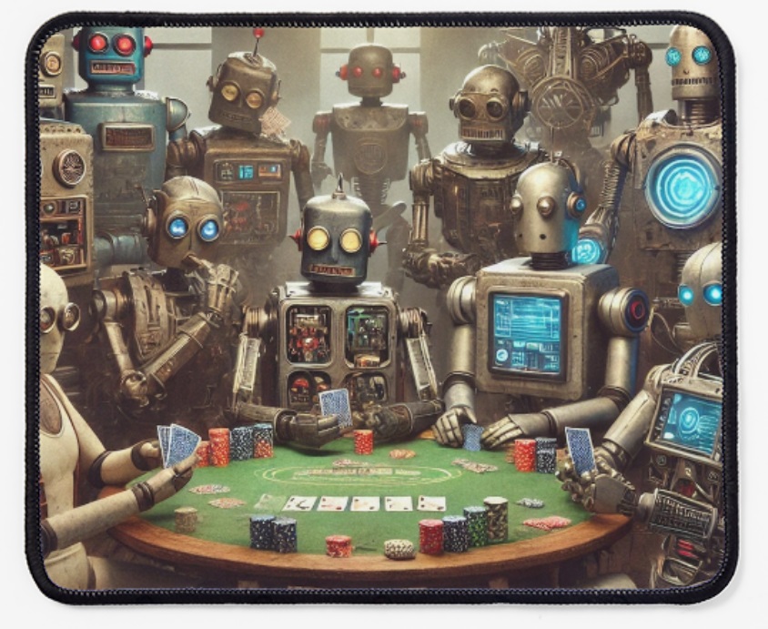 robot poker mousepad